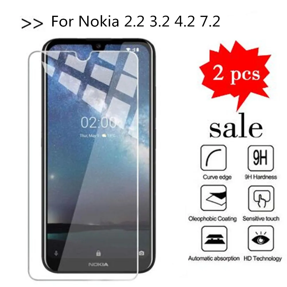 Закаленное стекло для Nokia 2 3 4 7 защита экрана Премиум Защитная пленка чехол 3V