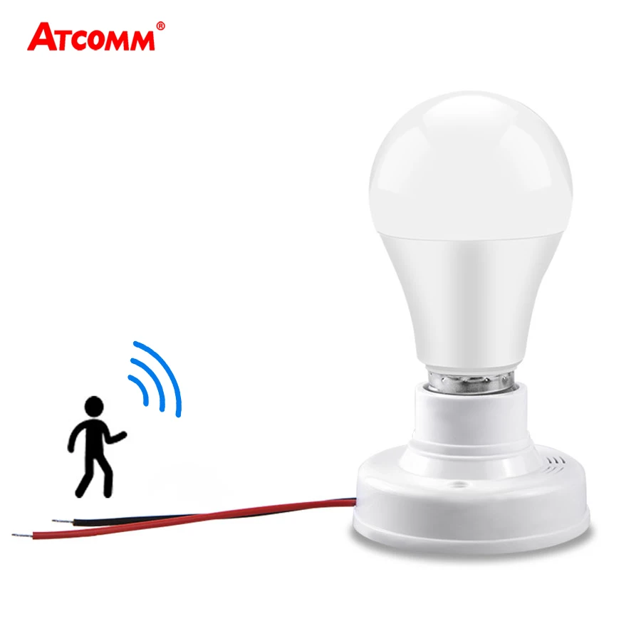 Датчик движения PIR E27 торцевой выключатель с винтовой крышкой светодиодный