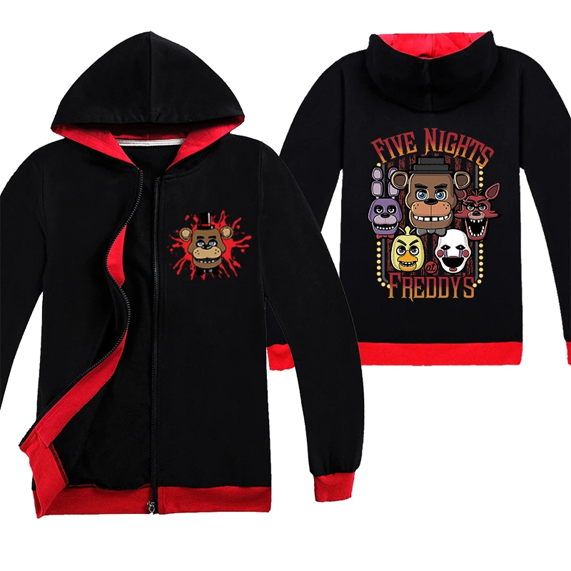 Детская одежда футболки для мальчиков толстовка с капюшоном рисунком пять ночей