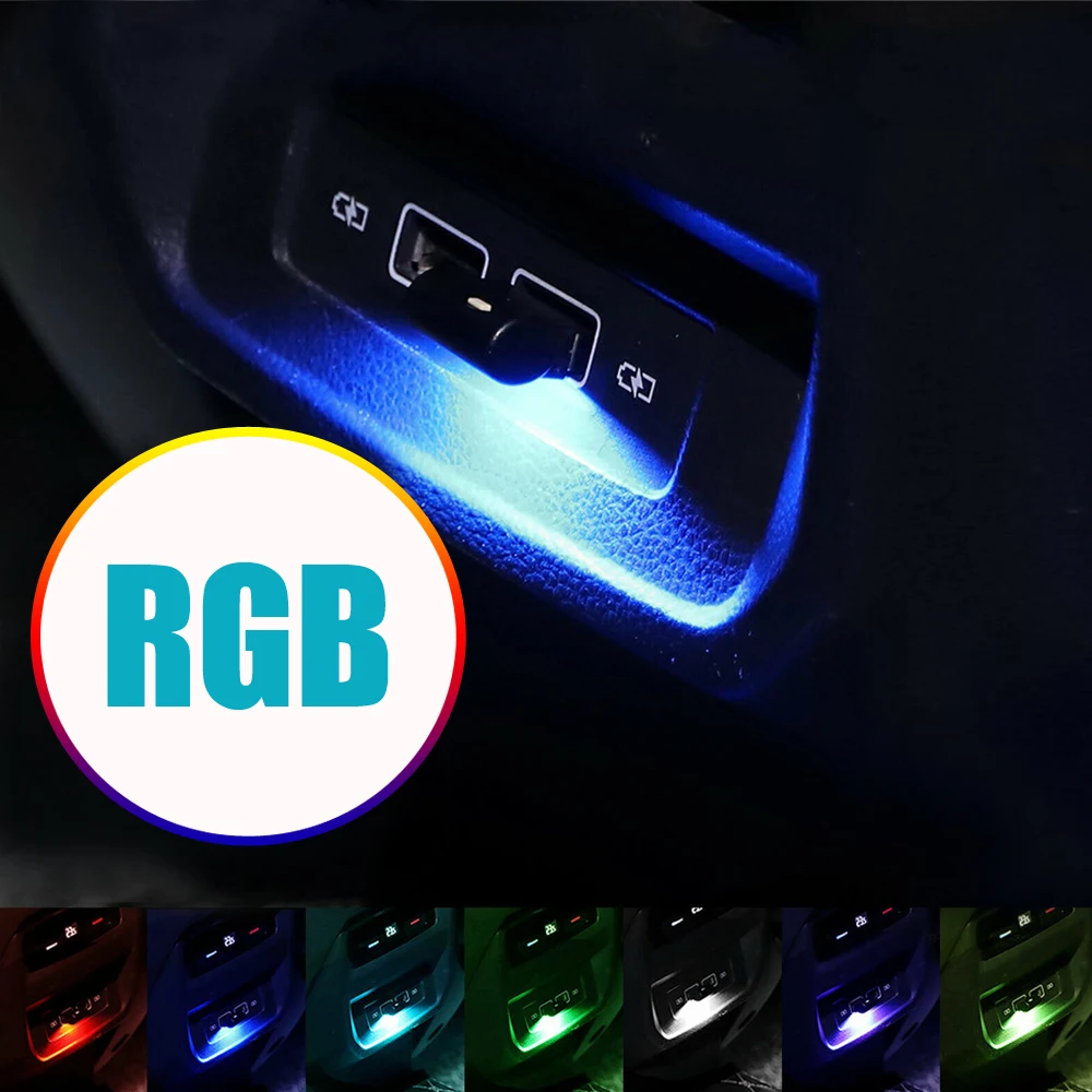 

3Pcs LED Mini USB Car Auto Vehicle Truck Tuning Interior Atmosphere Ambient Light Neon Creative Decor Lamp Accessories Universal