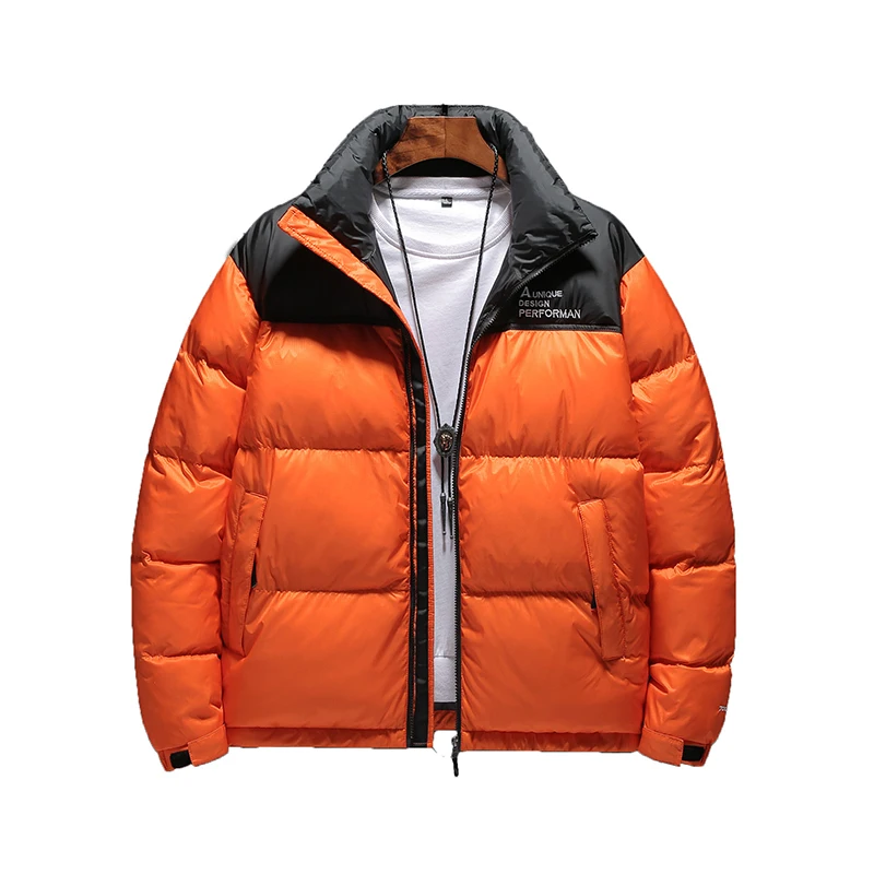 Мужская куртка пуховик Parker белая короткая утепленная с воротником стойкой