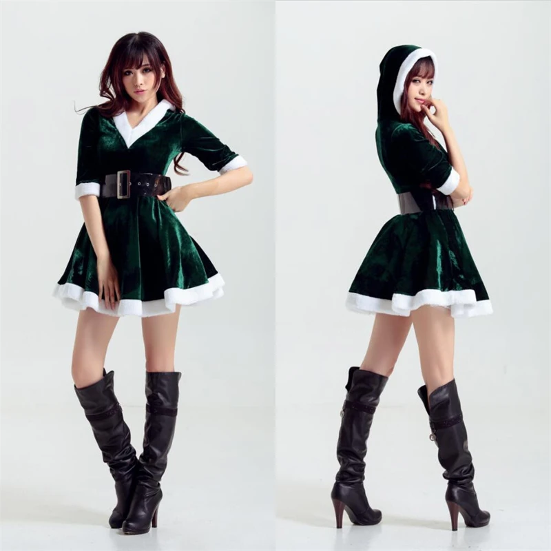 2022 женские рождественские костюмы для косплея Мисс Санта-Клауса Милая