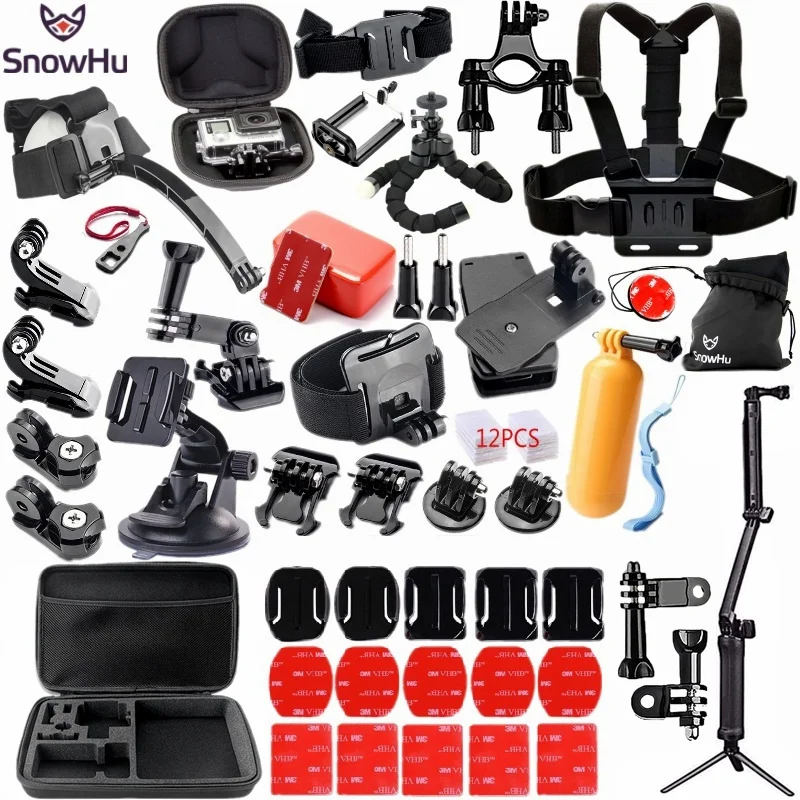 GS98E Набор аксессуаров SnowHu для Gopro Hero 8 7 6 5 Black Hero Session Набор для крепления SOOCOO/Akaso/xiaomi YI 4K для eken h9r GS98 - Цвет: GS98E