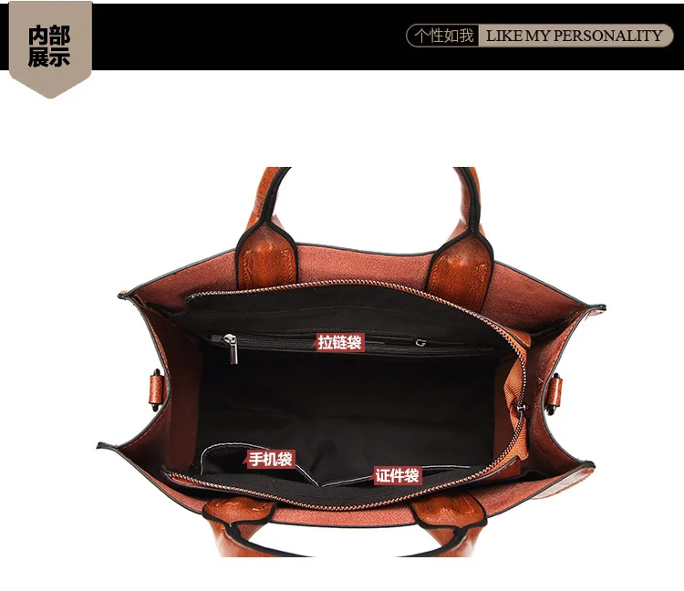 Genuine leather Women handbags New handbags Cross-border goods Simple handbag Ms. Briefcase Shoulder Messenger
