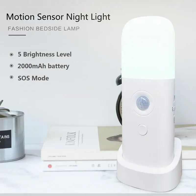 

LED Motion Sensor LED Night Light Dimmable Night Light Rechargeable Indoor Motion Bedroom Wall Lamp Stairs Body Sensor Lamp