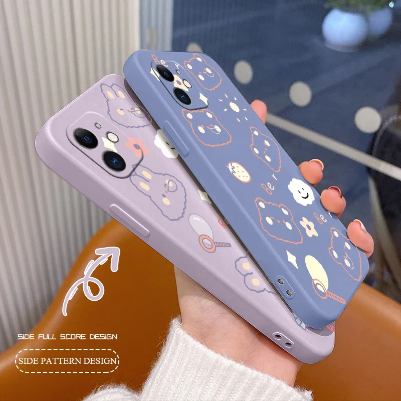 

Jane For iPhone 12 Pro Max Mini 11 Pro Max Case Rabbit Slicone Soft Cover X XR XS MAX SE2020 8 7 6 6S Plus Shockproof Phone Case