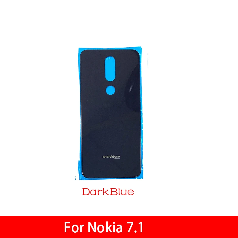 Dark Blue Новое заднее стекло задняя крышка для Nokia 7,1 корпус батарейного отсека задняя крышка батарейного отсека - Цвет: Dark Blue