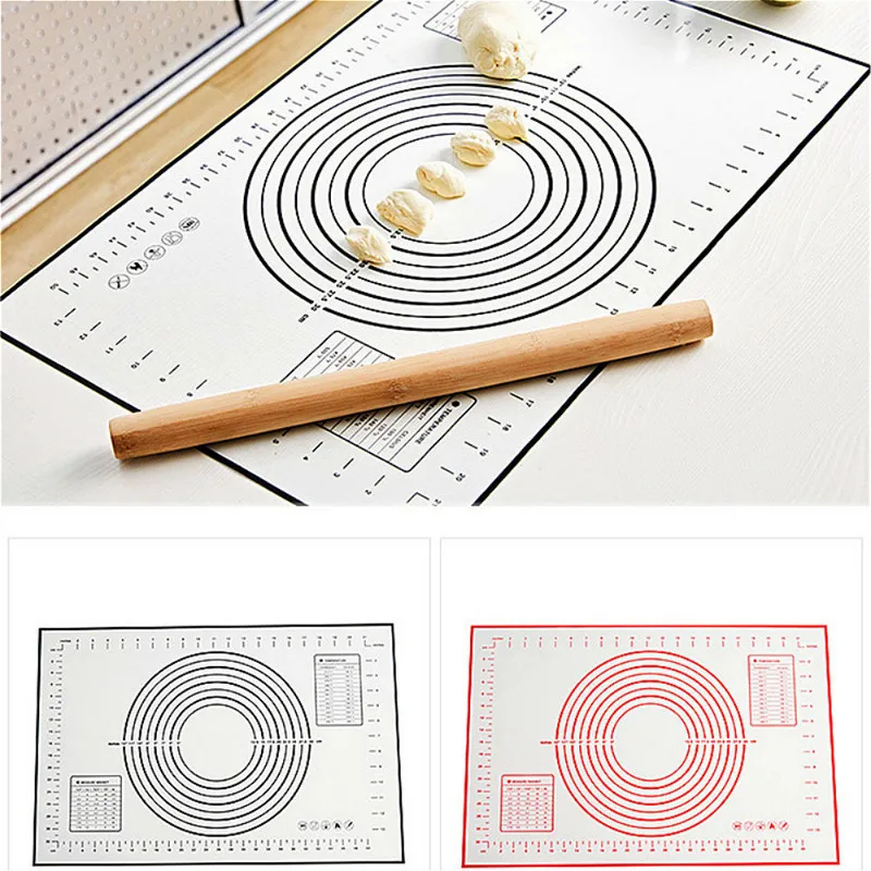 SUEF 40x50cm Foldable Silicone Baking Tools Soft Rolling Pastry Board Cutting Fondant Cake Dough Mat High Temperature Resistant - купить по
