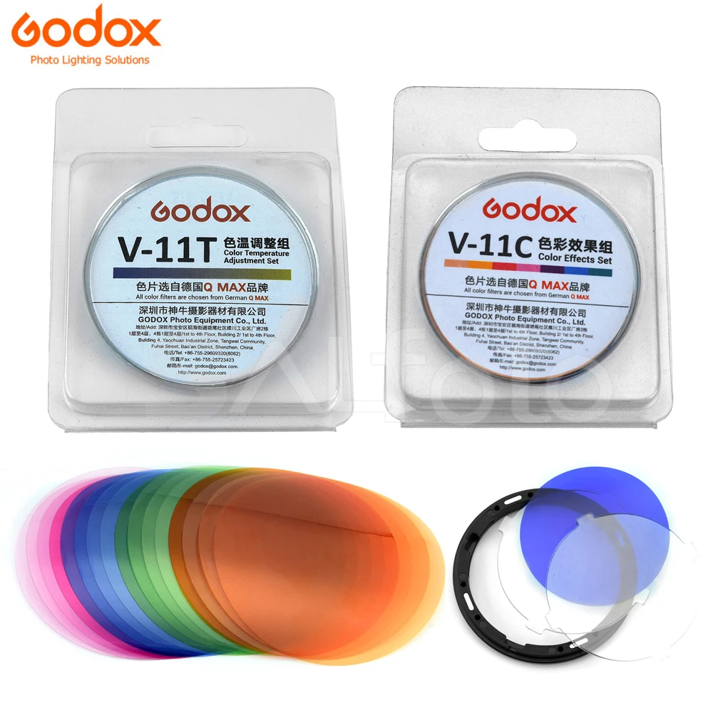 Godox V-11C V-11T 30 шт. Speedlite цветной фильтр комплект V11C V11T цвета прибор для определения температуры AK-R16 крепление для круглой вспышки V1 H200R AK-R1