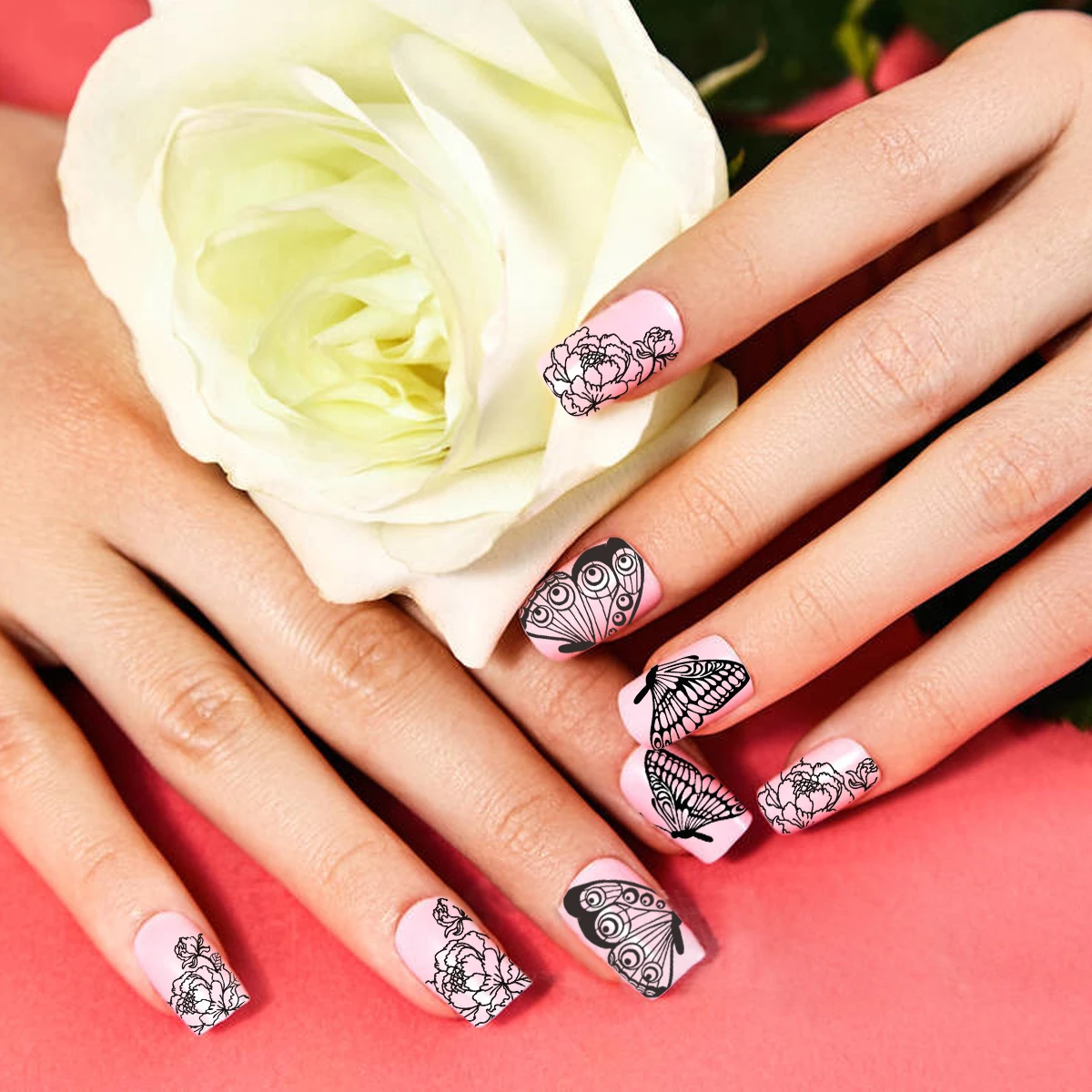 

Nail Art Stamping Plates Butterfly Leaf Flower Plants Printing Image Stencil Nail Stamp Template Mold Nail Art Accessories Tools