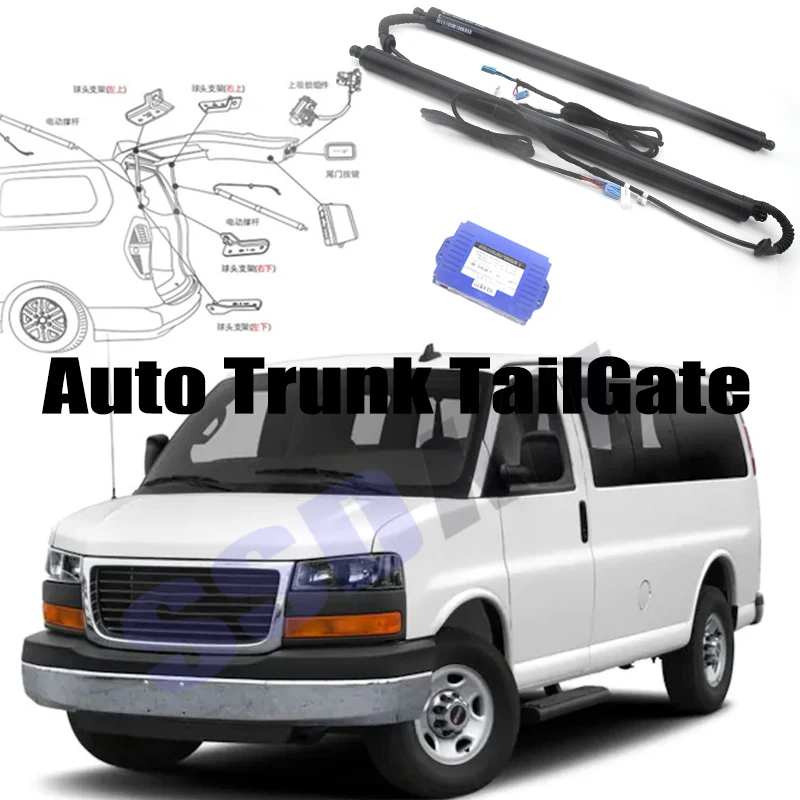 

Силовой подъемник БАГАЖНИКА АВТОМОБИЛЯ, электрический для задней двери, стойка ворот, привод задней двери для GMC, преобразования Ван савана 2009 ~ 2021