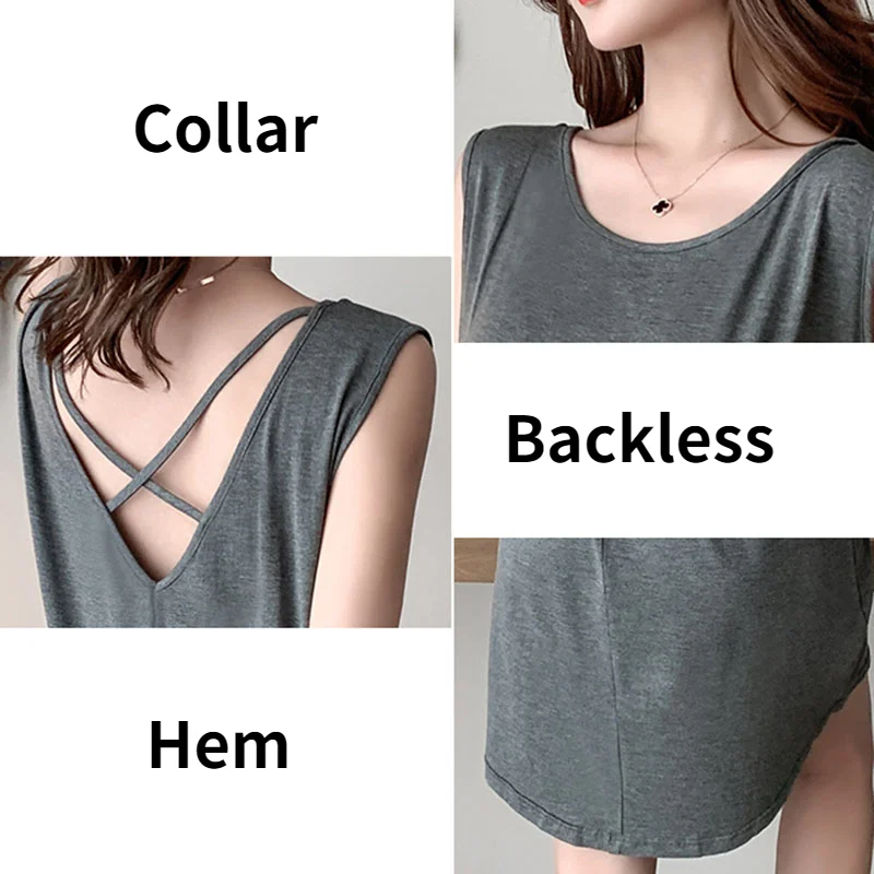 Женские ночные рубашки из модала простые однотонные пикантные с открытой спиной