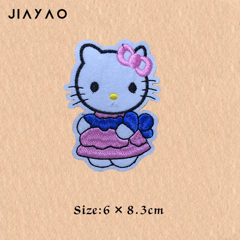 Вышитая нашивка мультяшный Кот наклейки для детей швейная одежда | Дом и сад