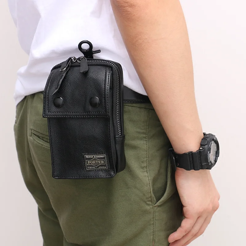 

Fashion Pu Small Waist Packs Men Belt Bag 5.5 Inch Mobile Phone Bag Men's Travel Waist Bags