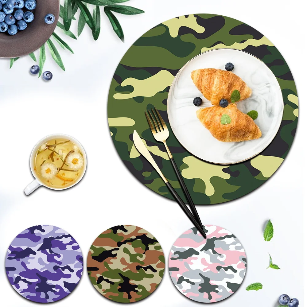 

Kitchen Placemat Coaster Multifunctional Round Heat Resistant Mat Cup Coasters Non-slip Pot Holder Table Placemat