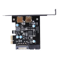 pci e to usb 3 0 2 port pci express expansion card 19 pin laptop docking station power adapter for bitcoin miner mining
