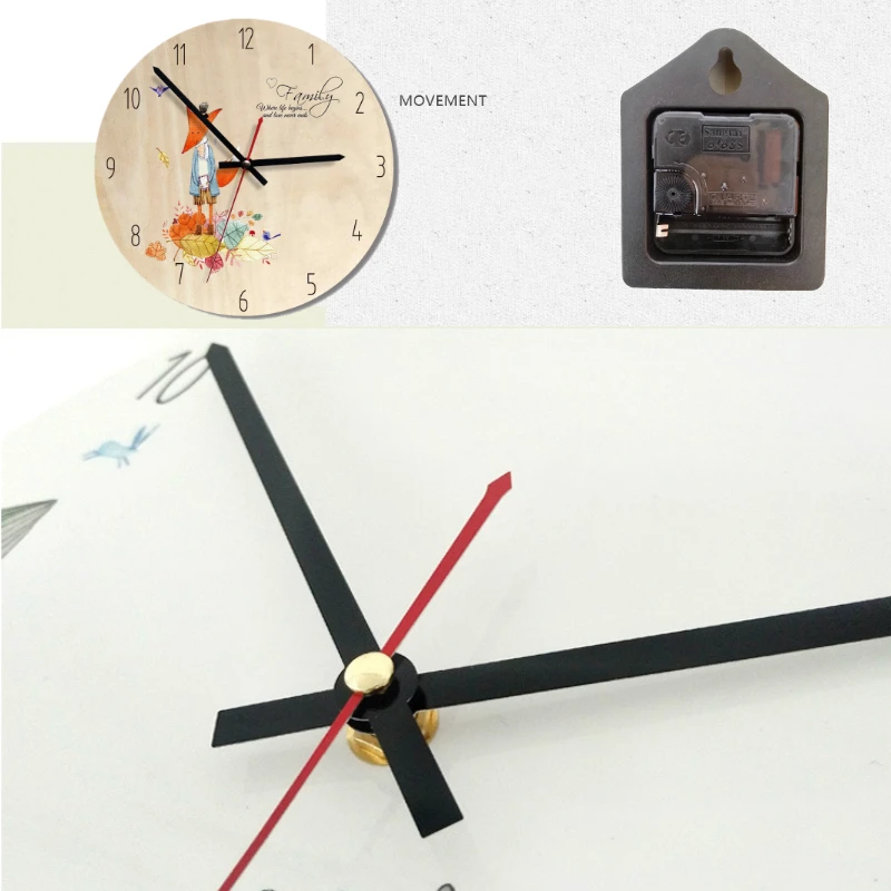 Ретро Творческий мультфильм настенные часы 11 дюймов Европейский минималистский