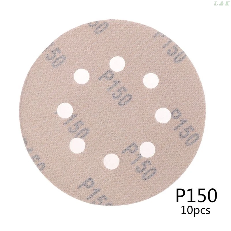 

10PCS 5 Inch 8 Holes Sanding Discs 10PCS Sandpaper Assortment Hook and Loop Sander Paper U50A