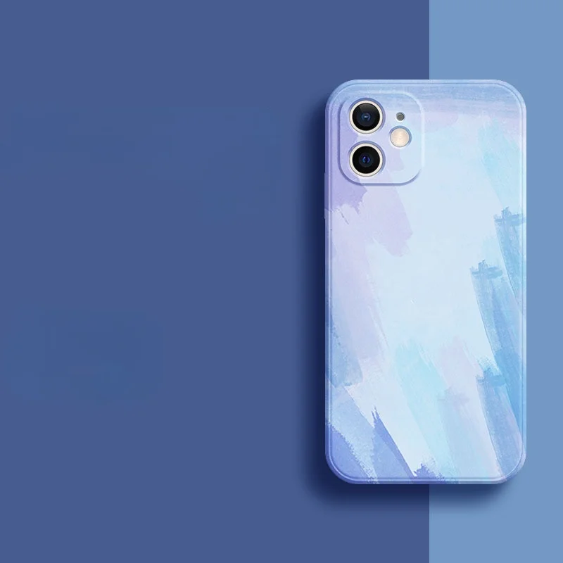 

Watercolor oil painting silicone for iPhone 13 Mini 13 Pro Max 12 Mini 12 Pro Max 11 Pro Max XS Max XR x 7 8p iphone case cover
