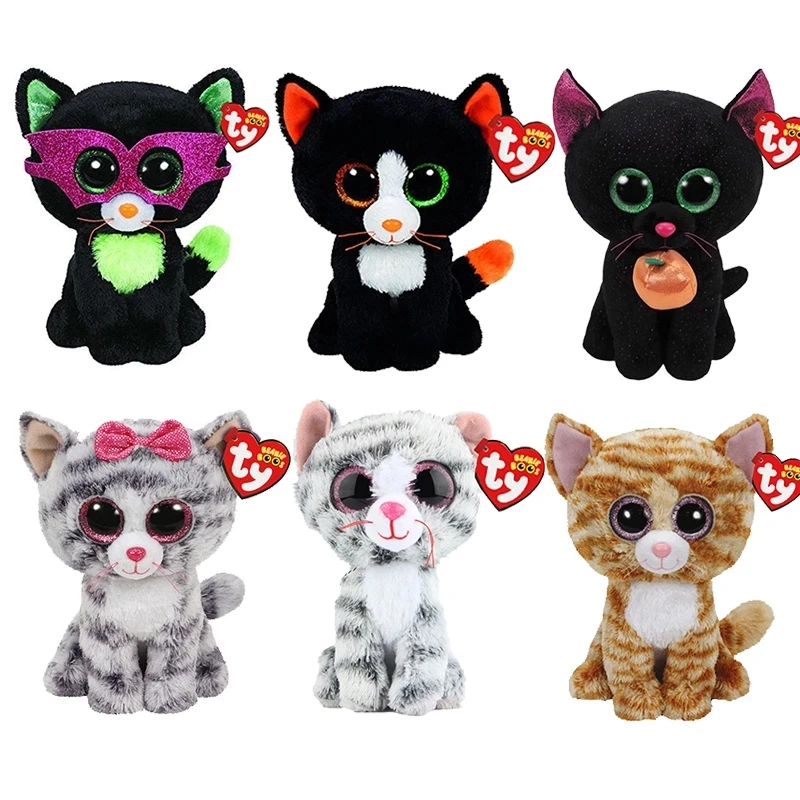 

Ty Big Beanie Boo's Eyes Toy Beautiful Animal Various cat series Collection Christmas Plush Doll Gift For Kids 15cm