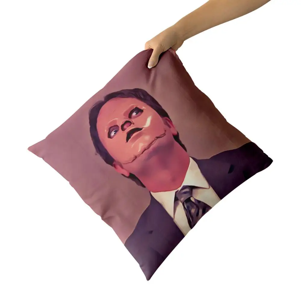Dwight Schrute маска хлопчатобумажная парусиновая Подушка Пользовательские наволочки