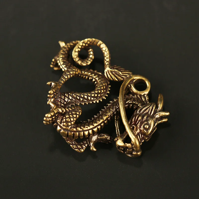 Брелок для ключей в медном стиле с китайским зодиаком драконом животным |