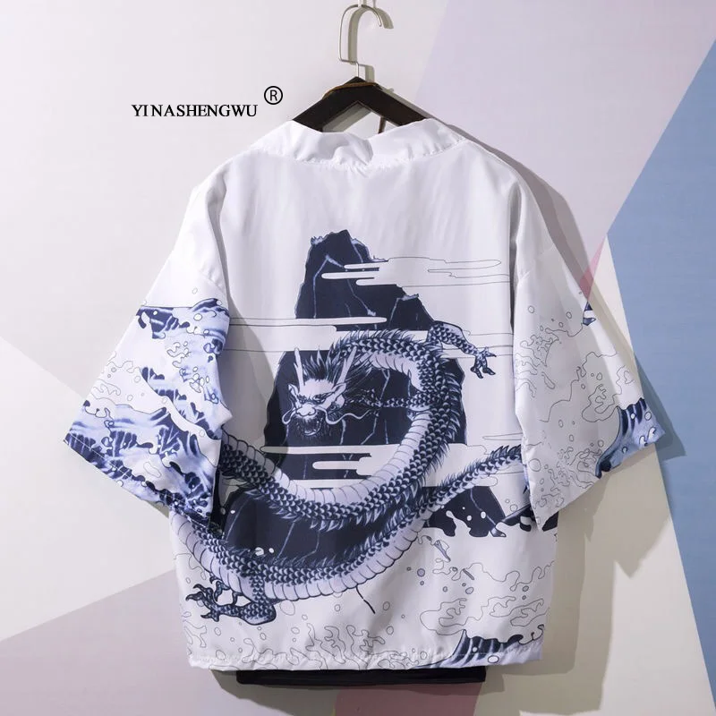 Yukata Женские кимоно кардиган для мужчин традиционное японское кимоно унисекс Harajuku пляжная свободная тонкая рубашка Азиатский японский костюм для косплея