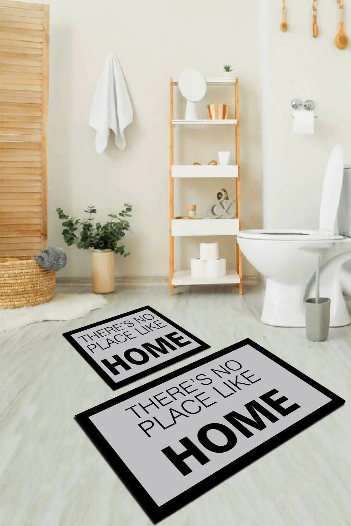 

Wear non-slip Soles, Machine Washable, Bilateral Decorative Bath Mat Home There's Nothing