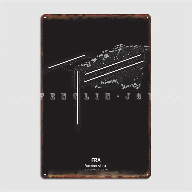 

Frankfurt Airport Map Poster Metal Plaque Plates Club Bar Wall Pub Funny Tin Sign Poster