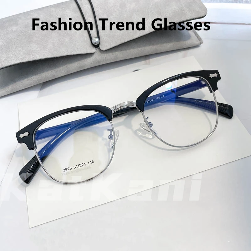 KatKani Men And Women Fashion Retro Round Glasses Frame Comfortable TR90 Alloy Myopia Optical Prescription Glasses Frame K2926  - buy with discount