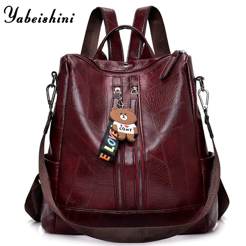 Женские кожаные рюкзаки в стиле ретро повседневный школьный ранец для девочек