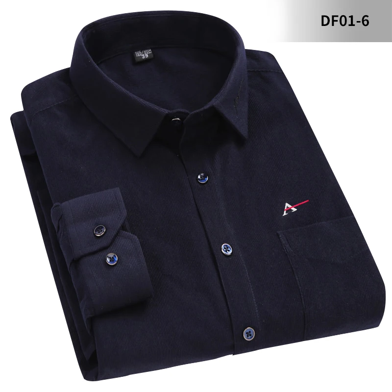 New men's corduroy shirt 2020 Autumn Long-Sleeved Camisa Social Masculina Casual Slim Fit Men Shirt Blouse Colcci Aramy