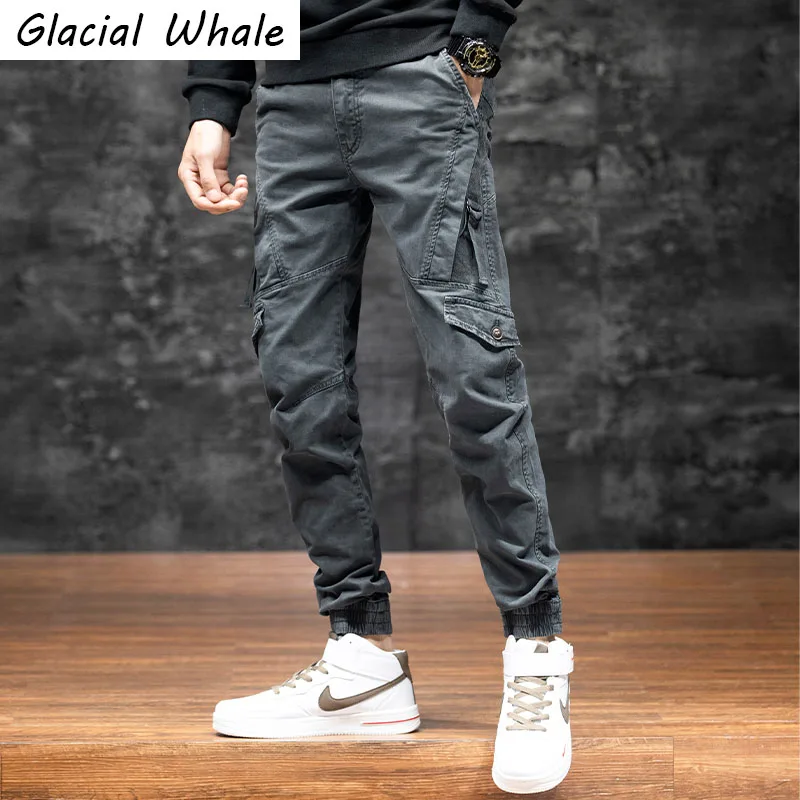 GlacialWhale мужские брюки-карго для мужчин модные 2021 новые боковые карманы в стиле