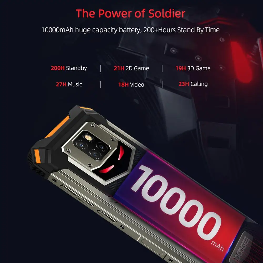 Смартфон DOOGEE IP68/IP69K S88 Pro Android 10 10000 мА · ч 8 ядер 6 + 128 ГБ|Смартфоны| |