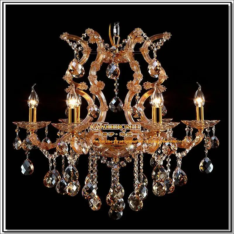 Современный Янтарный хрустальный светильник люстры с кристаллом K9 в стиле Марии