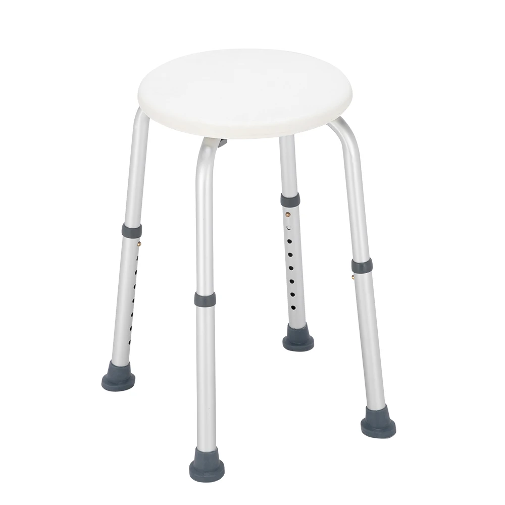 

Aluminum Alloy Lift Bath Chair 8-Speed / PE Stool / Rubber Foot Mat White