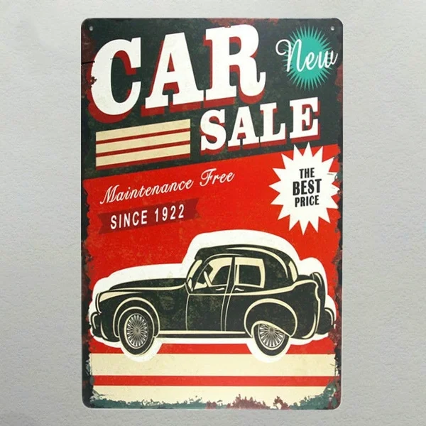 

Модный принт, распродажа автомобиля, металлический знак, винтажная металлическая поделка, паб, гараж, потрепанная шикарная Наклейка на стен...