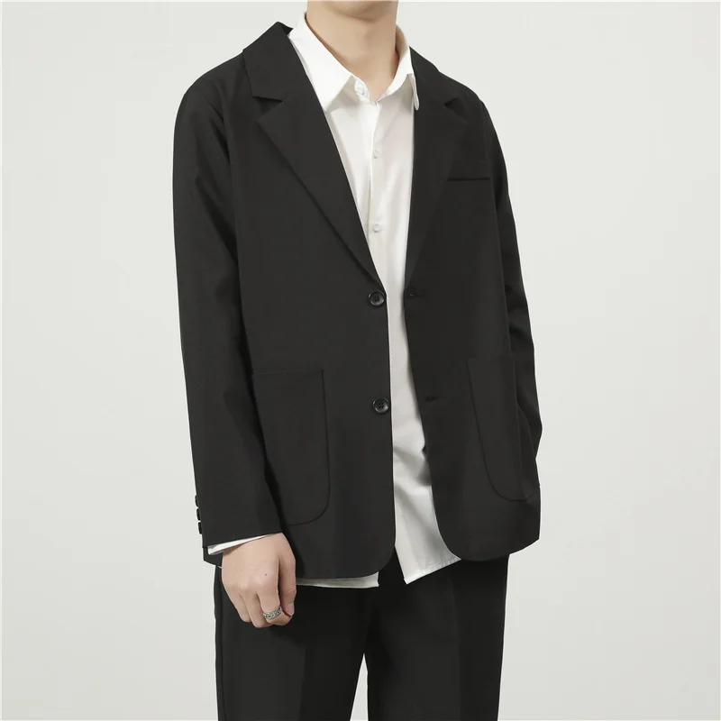 Маленький мужской костюм с оборками красивый весенний черный для отдыха куртка