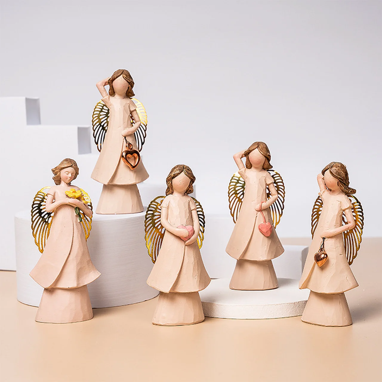 Jane Европа Ангел ресторан отель Декор железные крылья девушка кукла полимерная