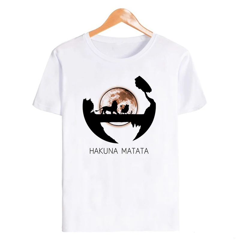Showtly Lion King HAKUNA MATATA женская футболка It Simba Best Friends Harajuku Kawaii уличная Корейская стильная негабаритная футболка - Цвет: XWT0771-white