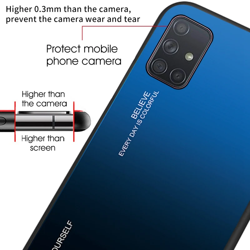 Чехол из закаленного стекла для Samsung Galaxy A20 A30 A50 A70 A51 A71 Роскошный чехол S8 S9 S10 Plus S20 FE