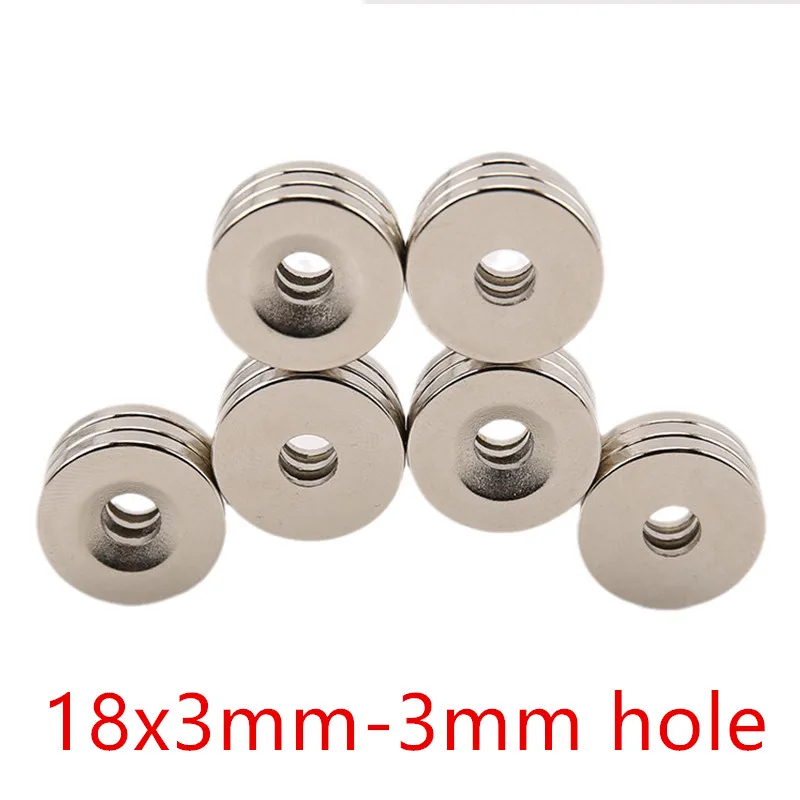 

Аксессуары для редкоземельных неодимовых магнитов, 50/100 шт., 18x3 мм, отверстие 3 мм, N35