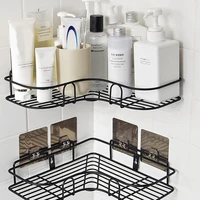 bathroom kitchen punch free corner frame shower shelf shampoo storage rack holder with suction cup bathroom accessories