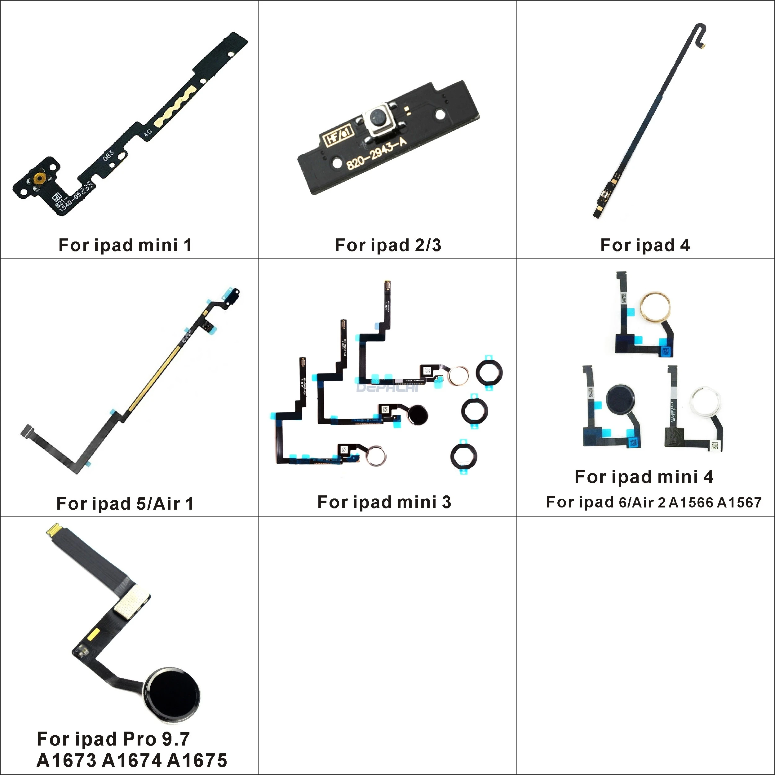 Домашняя кнопка Flex для iPad 2 3 4 5 6 A1566 A1567 mini 1 выключения Кнопка меню домашний гибкий