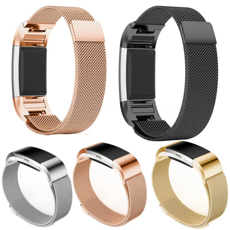 Миланский магнитный ремешок для Fitbit Charge 3 2 фитнес браслет из нержавеющей стали