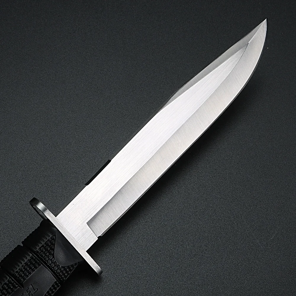 spesifikasi Outdoor Pisau Kekerasan Tinggi Pisau Lurus Kelangsungan Hidup Liar Fixed Blade Pisau Camping Berburu Pisau Senter Kecil