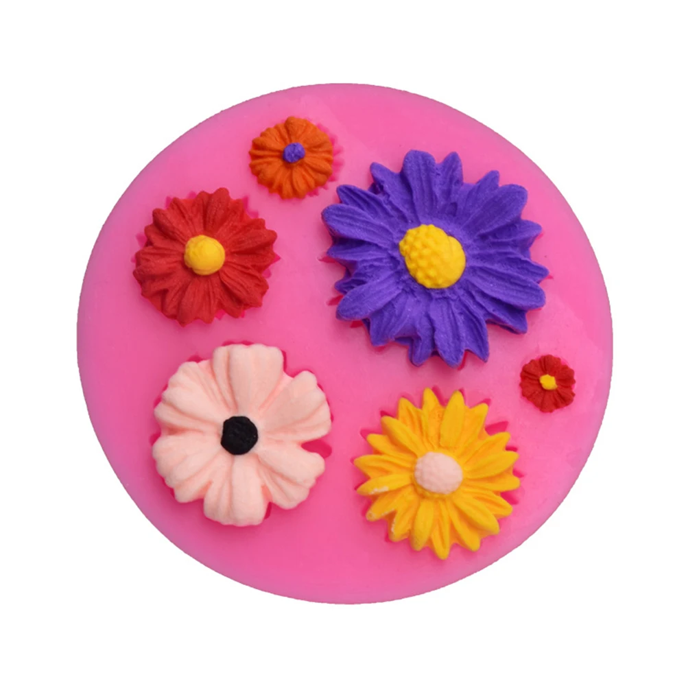 Милые 3d силиконовые формы в виде цветка помадка ремесло торт Конфеты Шоколад