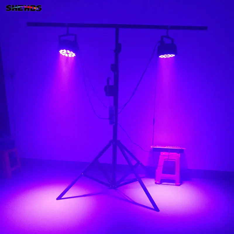 4 шт./лот, алюминиевый сплав, светодиодный, плоский, 18x18 Вт, светильник ing DJ, Par, банок, алюминиевый сплав, DMX 512, светильник DMX, Dj, светильник для мытья, ing, сценический светильник