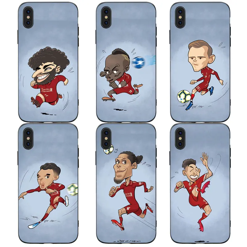Модный мягкий силиконовый чехол для телефона Football Van Dijk Salah Mane Iphone 5/6/6S/7/8 Plus/X/XS/XR/11