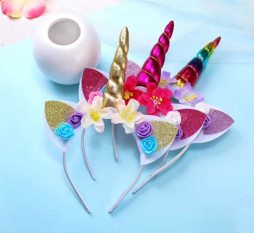 Повязка на голову с единорогом для мальчиков и девочек обруч волос мячиком день